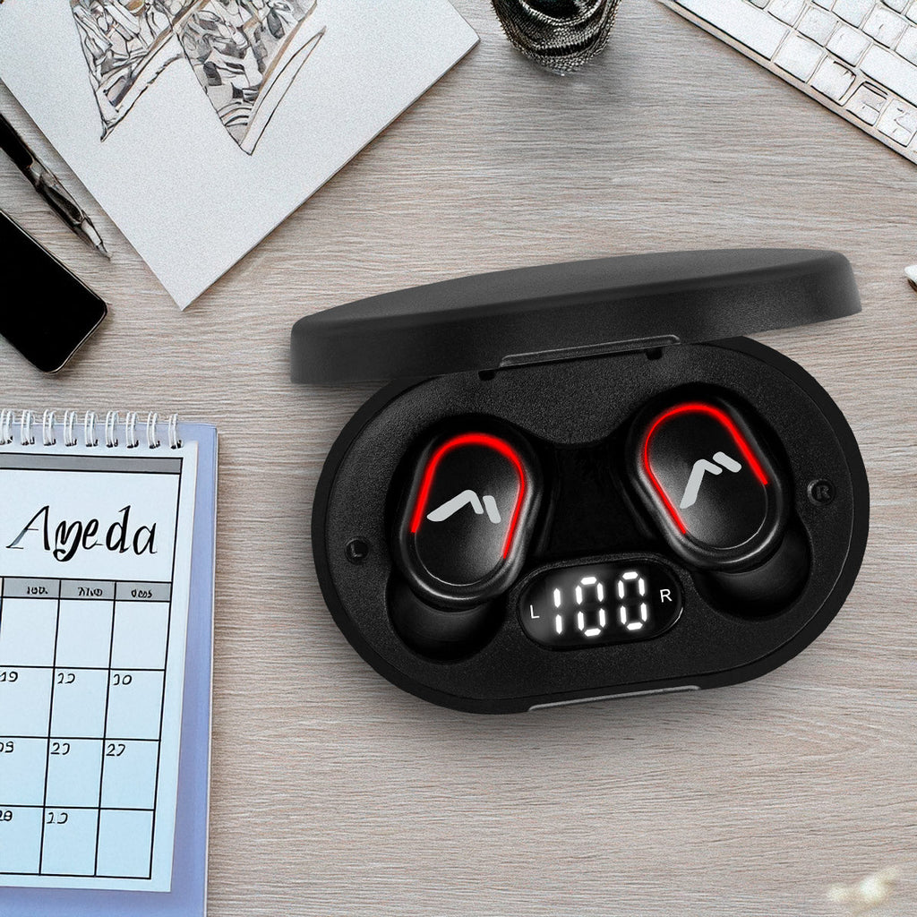 Audífonos True Wireless Bluetooth 5.3 con led indicador