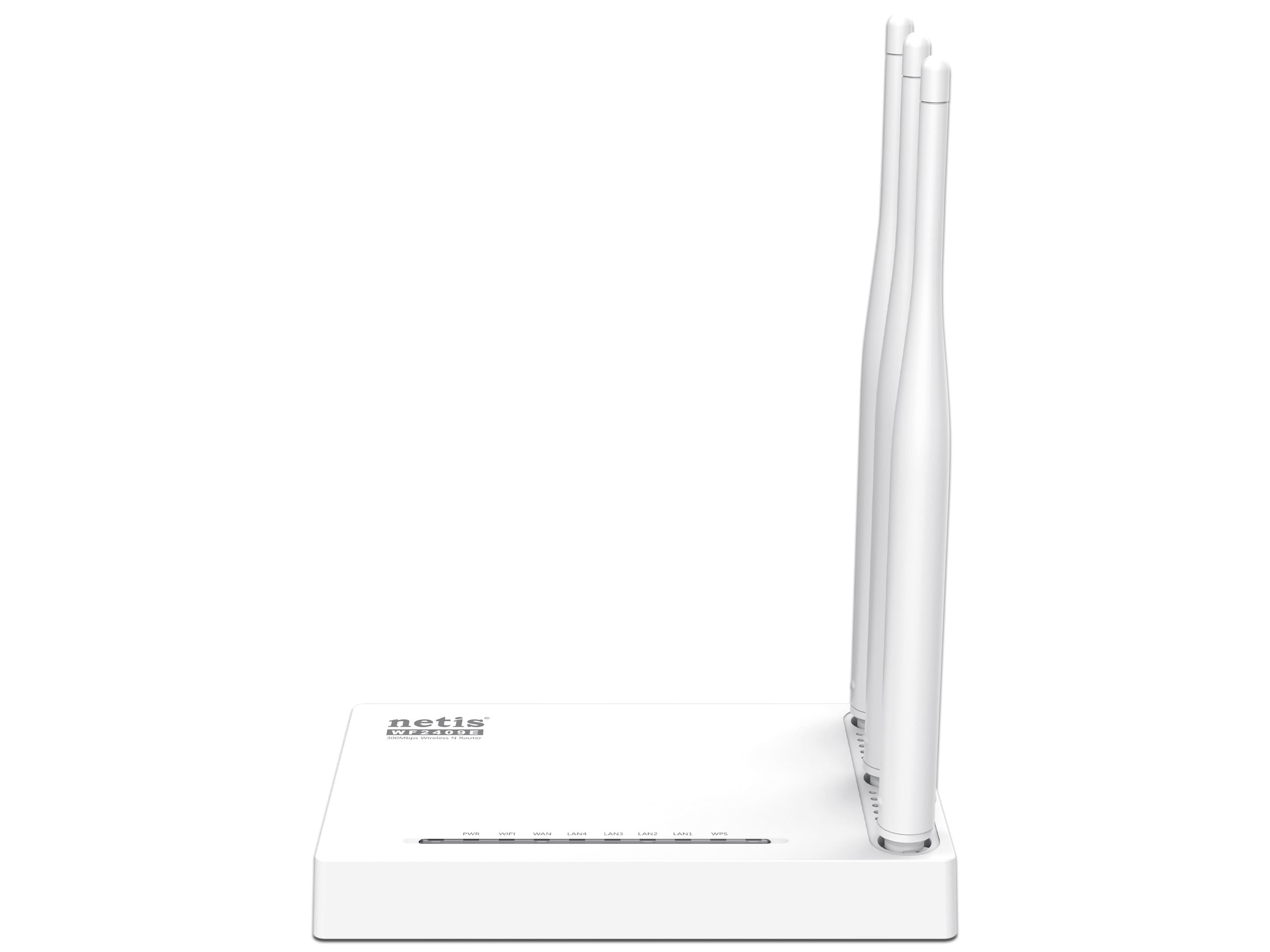 Router Inalámbrico Netis WF2409E de 2.4 GHz; Wireless N (Wi-Fi 4); hasta 300Mbps; 3 Antenas Blanco