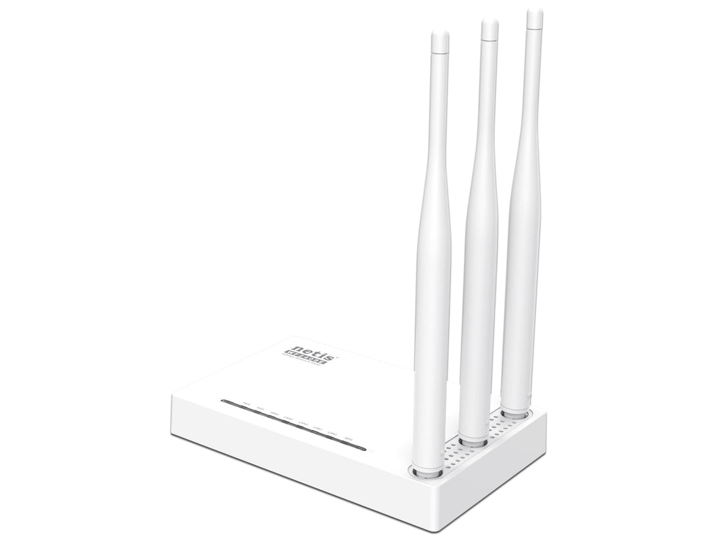 Router Inalámbrico Netis WF2409E de 2.4 GHz; Wireless N (Wi-Fi 4); hasta 300Mbps; 3 Antenas Blanco